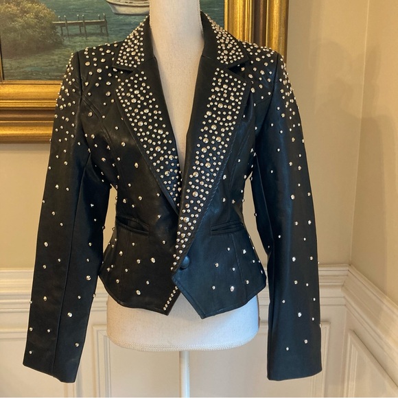 AKIRA Jackets & Blazers - AKIRA Black Studded Faux Leather Jacket NWT